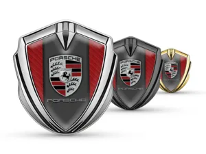 Porsche Metal Emblema Insignia De Pista Animado Lustroso